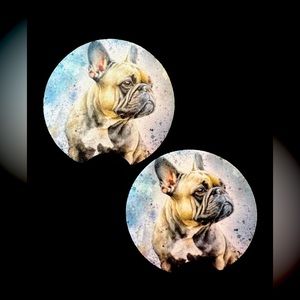 French Bulldog Dog Car Cup Holder Coasters Set New